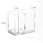 organisateur transparent pinceaux maquillage moderne minimaliste noir rouge doré blanc