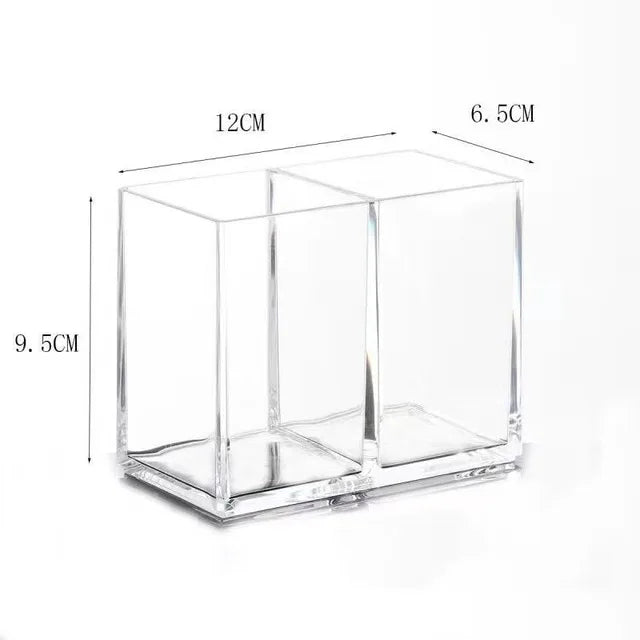 organisateur transparent pinceaux maquillage moderne minimaliste noir rouge doré blanc