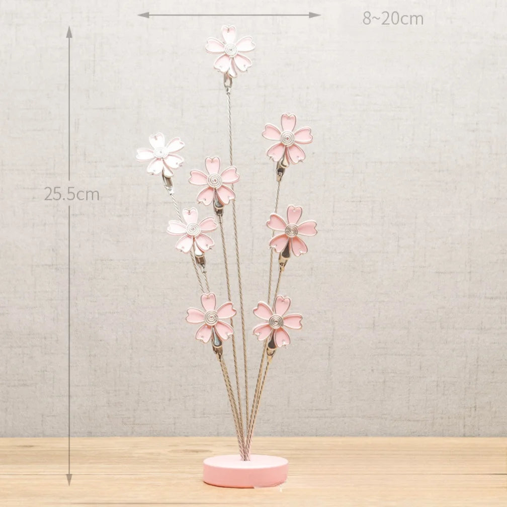 porte photos décoration floral rose argenté clips métalliques intérieur chic émaillé opalescent