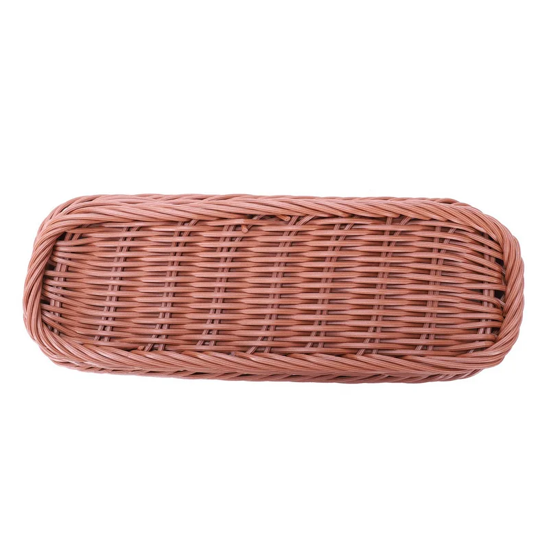 panier tressé rattan brun rectangulaire stockage couverts fourchette fruits rustique chambre bếp