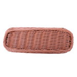 panier tressé rattan brun rectangulaire stockage couverts fourchette fruits rustique chambre bếp