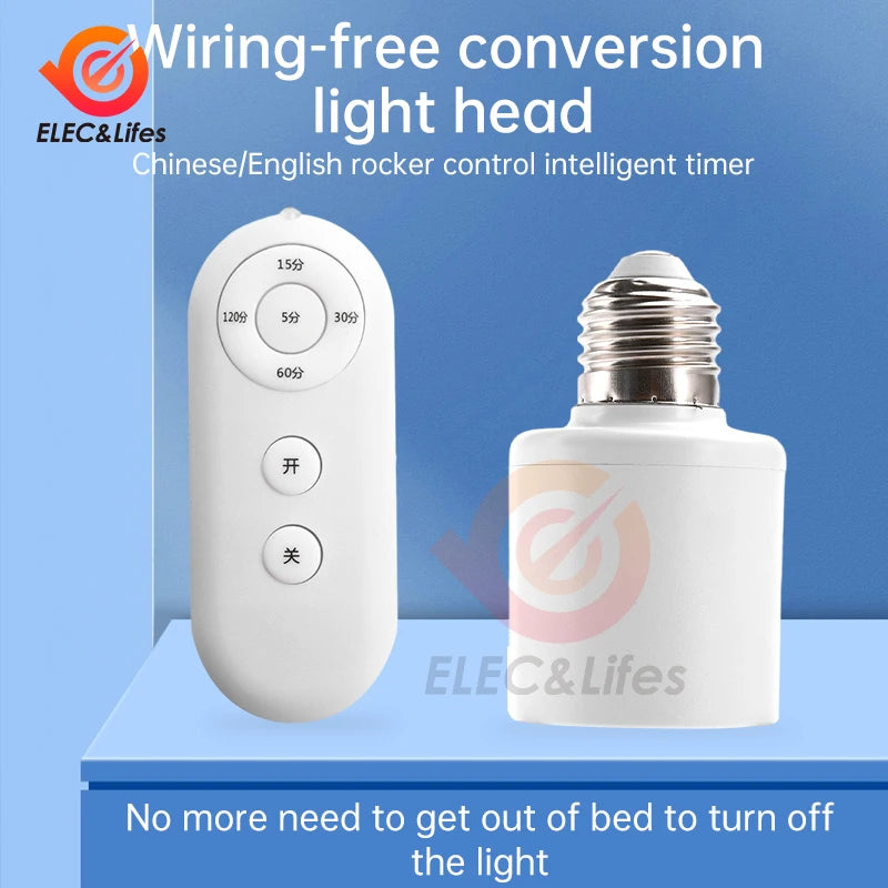 support lampe e27 base ab abs télécommande contrôle distant interrupteur rf blanc métal argenté