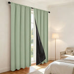 rideau occultant vert clair uni moderne opacifiant insonorisation chambre salon 132x213cm 132x241cm 210x230cm 200x260cm
