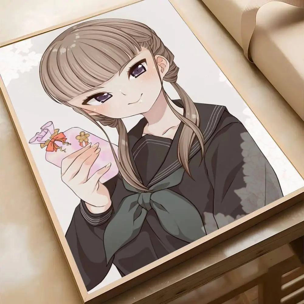 affiche anime game euphoria illustration art japonais animaux floraux noir blanc rouge
