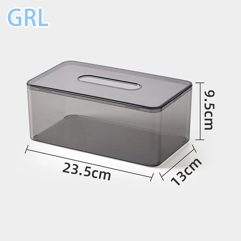 boîte mouchoirs moderne plastique transparent texture bois papier toilette élégant rangement salon