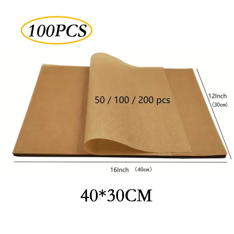 papier cuisson marron clair 8x12 16x12 16x16 feuilles antiadhésives écologiques