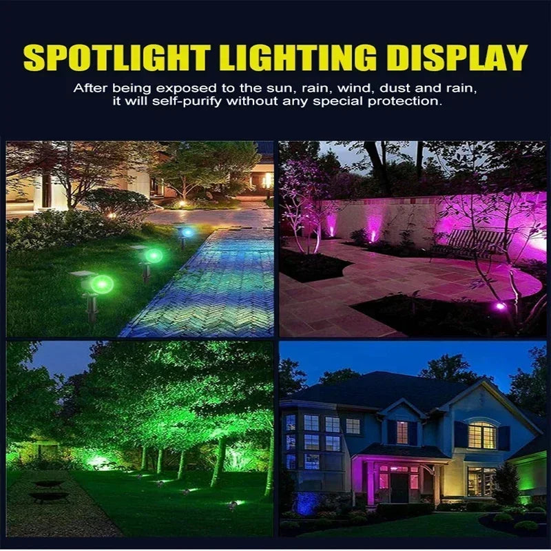 projecteur solaire led ip65 moderne noir autoinstallation exterieur deco jardin vacances lumière solaire
