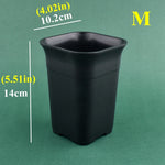Pots fleurs carrés modernes blanc noir grains drainage 10 pièces
