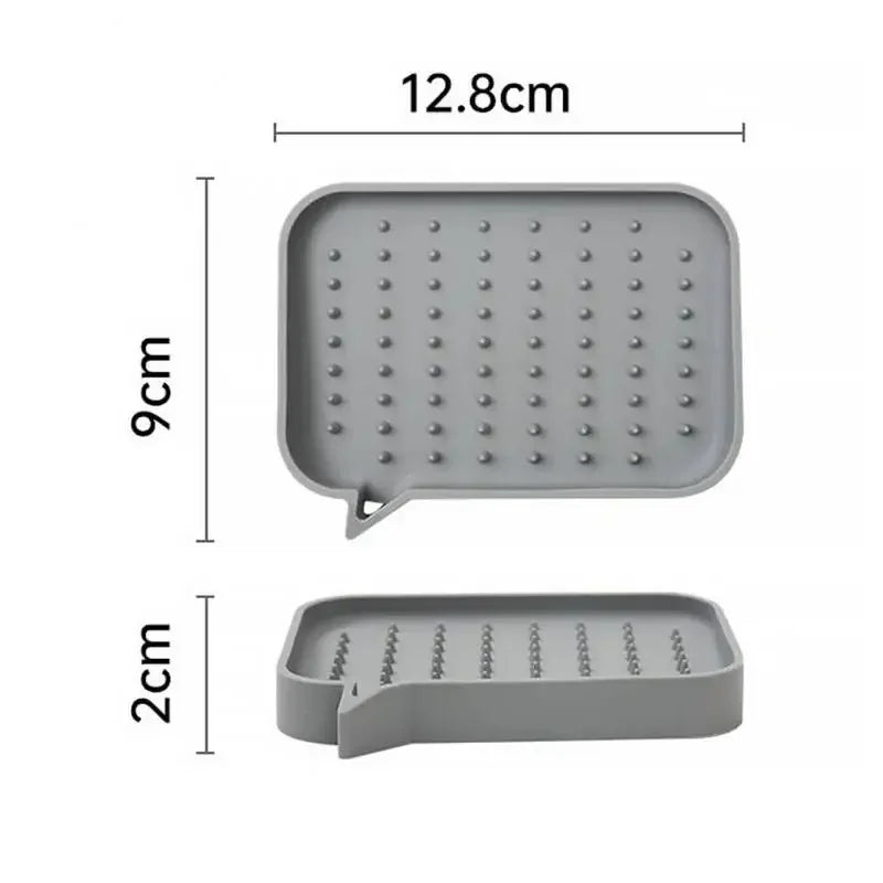 support savon silicone gris rose vert moderne salle bain drainage antidérapant