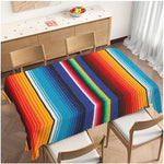 nappe table rayée multicolore ethnique imperméable polyester réutilisable moderne camping maison festive