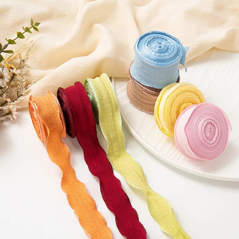 ruban dentelle plissé organza nylon décoratif fleur bricolage accessoire cheveux décoration fait main