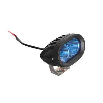 projecteur led ovale noir bleu lumière industrielle utilitaire fentes refroidissement support métallique serre joint