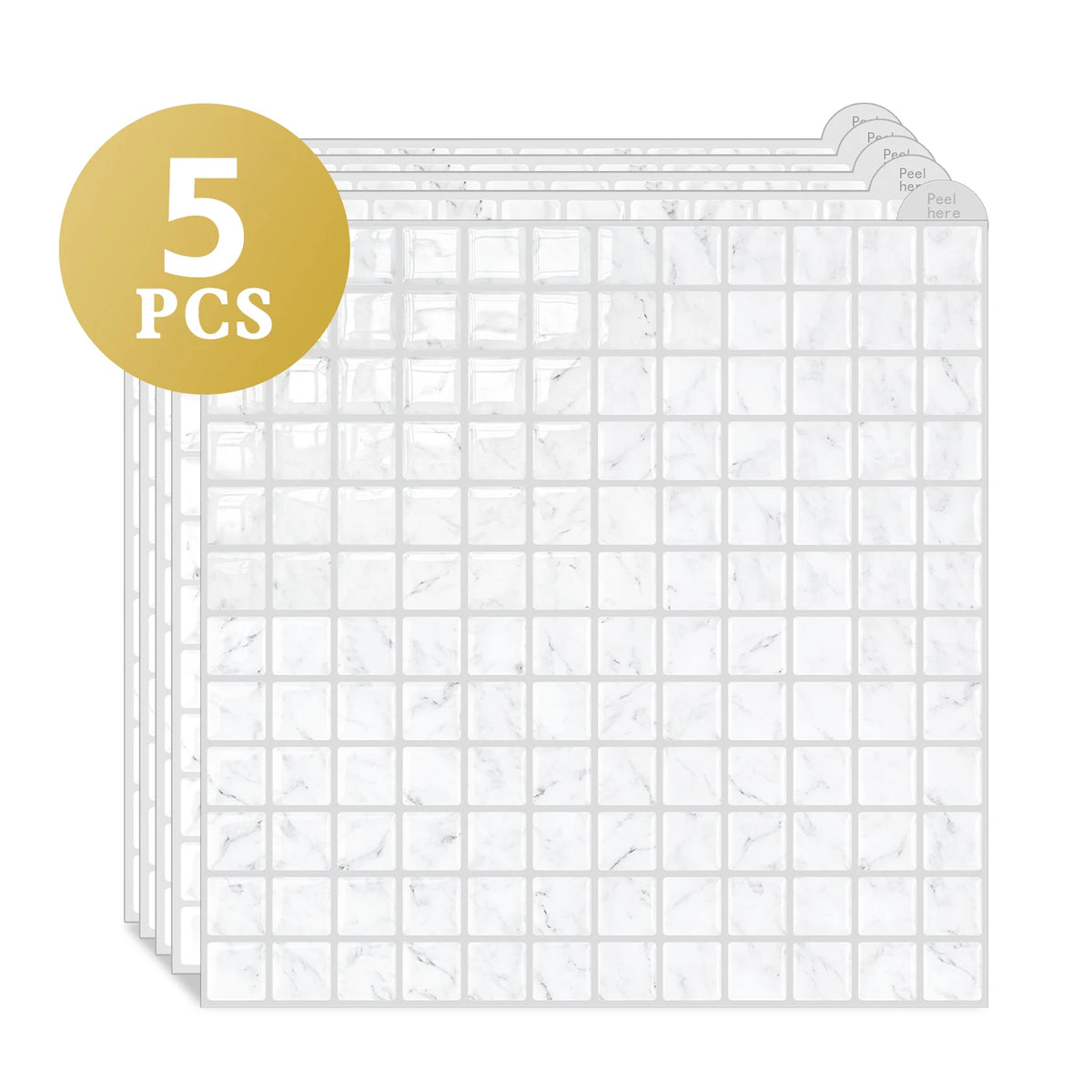 carreaux mur autoadhésifs modernes carrés uniformes beige clair 10x10 imperméables pièces