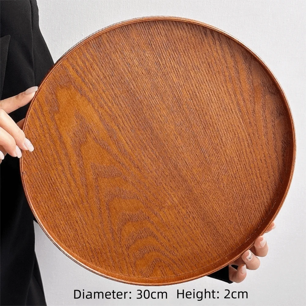 assiettes plates bois marron grain naturel modernes set différentes tailles