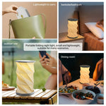 lampe table pliable origami gris beige moderne led rechargeable sans fil