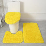 ensemble tapis salle bain pièces beige clair peluche douce antidérapant moderne absorbant