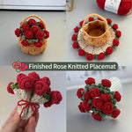 tapis table bouquet roses panier motifs fleuris artisanal main d'œuvre respectueux environnement
