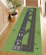 tapis vert gris moderne route marquages voitures salon chambre decoratif aubusson polypropylene polyester