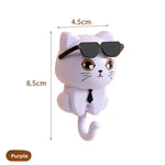 porte clés chat mignon lunettes cravate adhésif blanc noir vert pâle moderne imperméable résistant