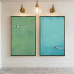 affiches modernes vert bleu toile rectangle sans cadre 35x45cm 40x50cm 50x70cm