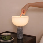 lampe table moderne marbre texture blanc éclairage ambiance haute qualité déco minimaliste(touchless) led 15w