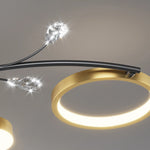 plafonnier led or noir floral éclairage moderne télécommande suspension chambre salon