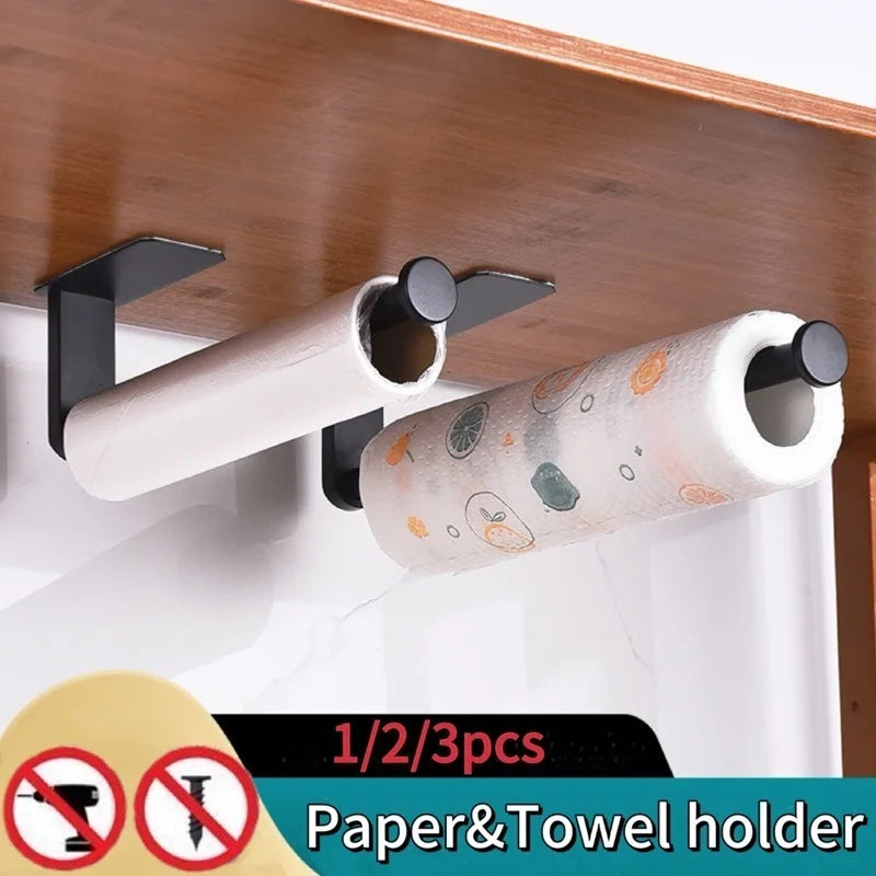 porte serviettes porte papier toilettique acier inoxydable réutilisable moderne clips crochets noir multifonctionnel sans