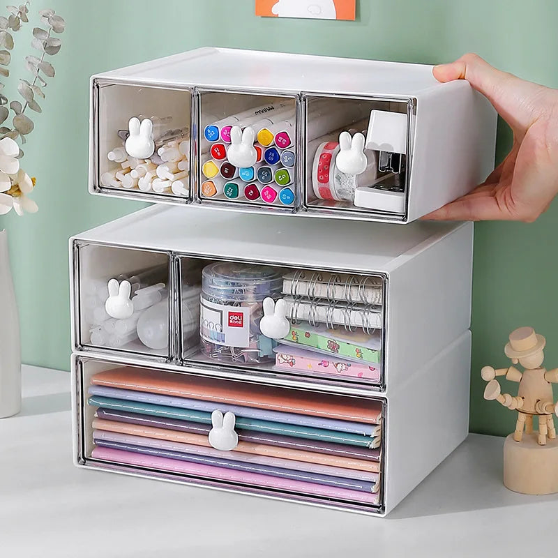 Organisateur de papeterie mignon avec motif lapin pour bureau