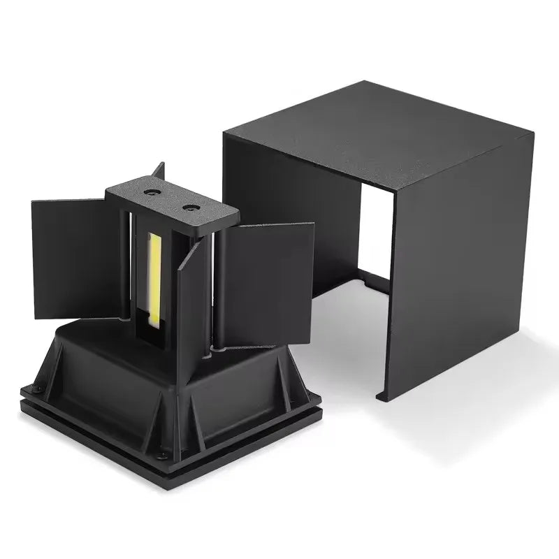 applique murale led noir contemporaine ip65 verre borosilicate interrupteur tactile 10cm 10cm