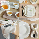 serviettes table coton texture lin moderne vert jaune gris rose beige blanc opaques clips