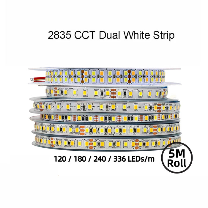 ruban led blanc flexible autocollant 12v 24v smd 3000k 6500k longueur 5m intérieur