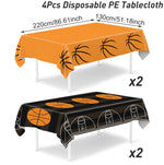 décoration fête anniversaire basket ball assiettes gobelets serviettes guirlande ballon bouteille table orange noir