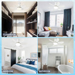 ventilateur blanc led 40w vitesses télécommande moderne pales blanches mat