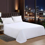 drap plat blanc lisse moderne deux taies oreillers blancs lisses lits simples doubles maison
