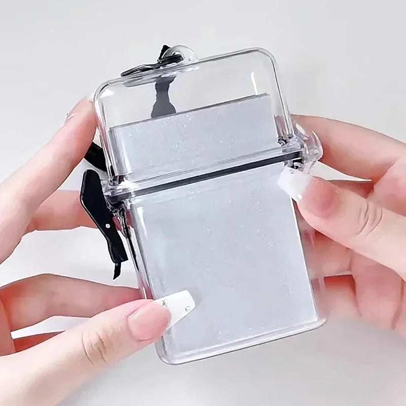 porte cartes photo étanche réutilisable moderne clips transparent plastique rangement outils cartes chống bụi