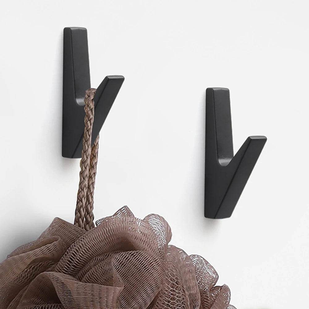 crochet mural moderne noir blanc doré mat opaque adhésif utilitaire porte manteau salle bain