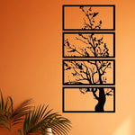 décoration murale moderne tableau noir silhouette arbre branches feuilles opaque salon chambre