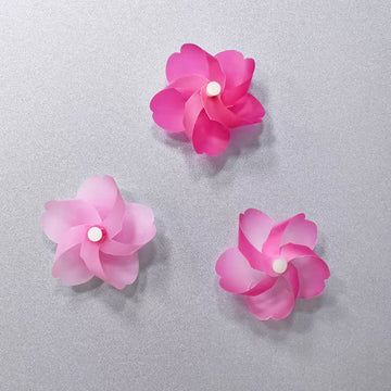 aimants décoratifs fleurs bleu rose vert aimants origami géométriques points noirs