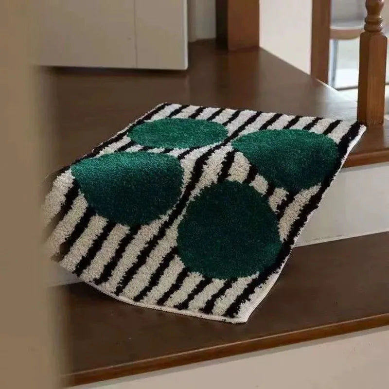 tapis sol moderne épais antidérapant polyester motif géométrique chambre salle bain maison