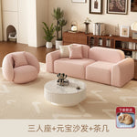 canapé moderne rose clair uni bois salon minimaliste 210cm 170cm 240cm coussins