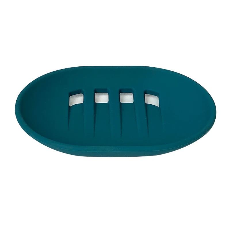 support savon silicone noir gris bleu moderne adhésif auto drainant évier salle bain éponge