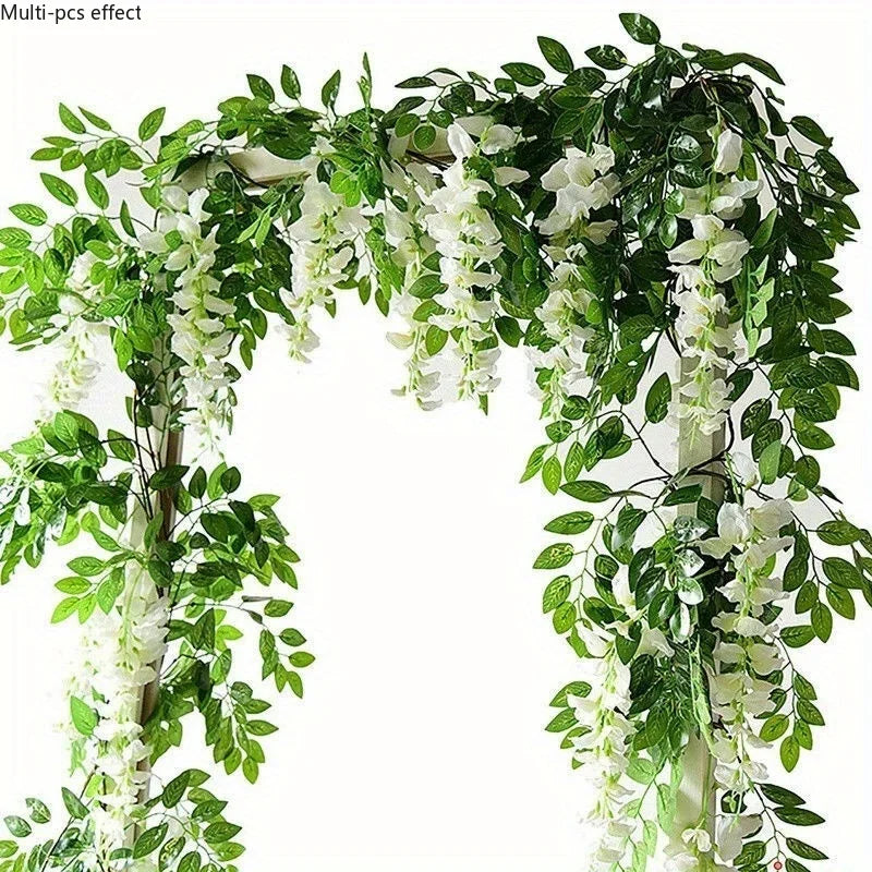 guirlande végétale artificielle verte blanche violet rose mariage décoration intérieure naturelle festive anniversaire