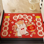 tapis dessin animé personnages chinois rouge bleu blanc résistant antibactéries imperméable