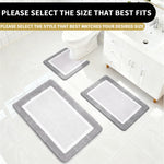 tapis bain doux absorbant gris clair rayures moderne non slip microfibre 40cm 60cm