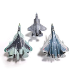 avion militaire su57s camouflage bleu gris blanc base noire réaliste assembler collection maison