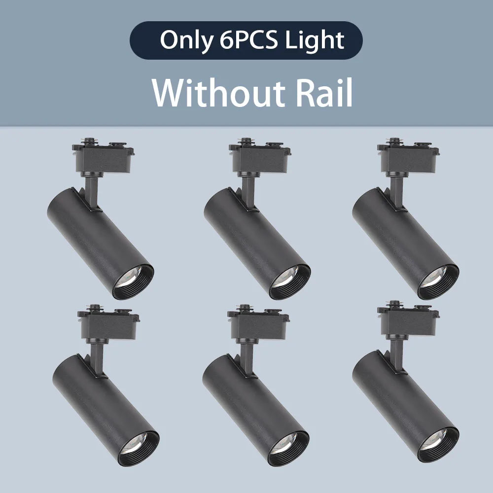 spots led modernes noir blanc télécommande dimmable ensembles complets rail