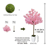 arbre artificiel fleurs rose clair moderne pot extérieur decoration maison jardins patios anniversaires