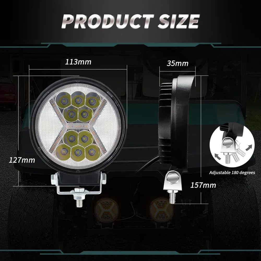 phares led travail antibrouillard ip67 combo angle noir moderne utilitaire robuste offroad adjustable mounting