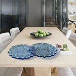 serviettes table motif floral gris bleu vert doré modernes silicone