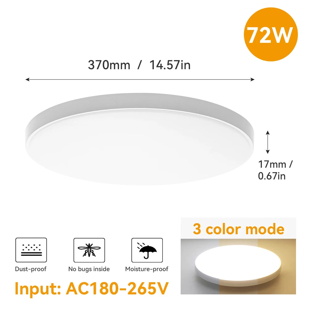 plafonnier led moderne blanc 37cm 2492000 flux lumineux cuisine chambre salon salle bain